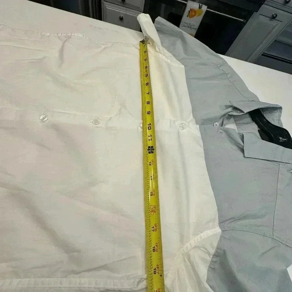 ASOS means short sleeve button up shirt. Cole block sage green & white sz M - Picture 4 of 6